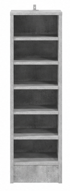 skříňka na boty, botník, 6 polic, dřevo, 92x36x32 cm, beton šedá, BB20260075
