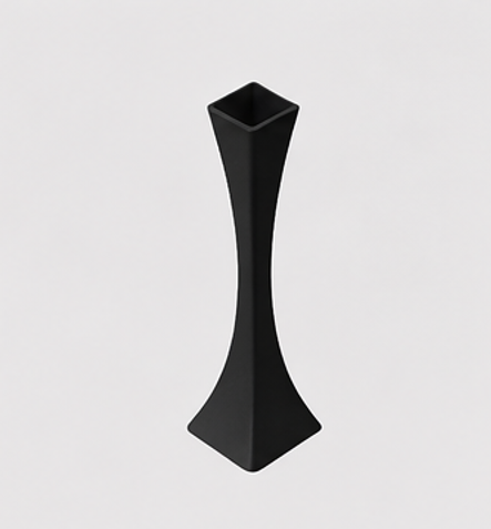 váza, hranatá, plast, 16x4x4 cm, černá, VD0260005
