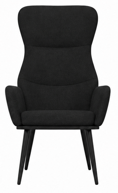 relaxační křeslo, odpočinkové, dřevo/kov/textil, 96x68x79 cm, nohy černé/černá, KR20260060
