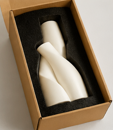 váza, styl Boho, plast, 14x6x6 cm, bílá, VD0260007