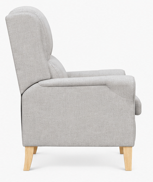 relaxační křeslo, odpočinkové, ušák, dřevo/textil, 101x95x75 cm, přírodní/šedá oblačná, KR20260043