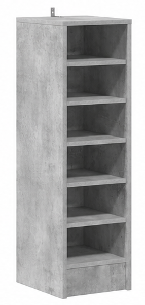 skříňka na boty, botník, 6 polic, dřevo, 92x36x32 cm, beton šedá, BB20260075