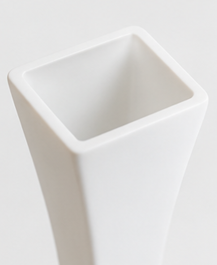 váza, hranatá, plast, 16x4x4 cm, bílá, VD0260004