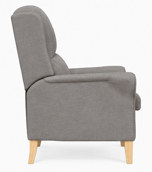 křeslo relaxační, odpočinkové, ušák, dřevo/textil, 101x95x75 cm, přírodní/taupe, KR20260039