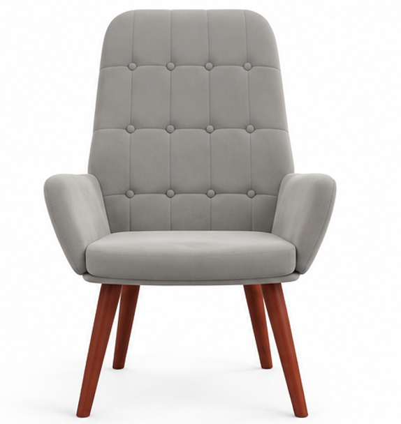 relaxační křeslo, odpočinkové, dřevo/kov/textil, 96x69x78 cm, nohy tmavé/světle šedá, KR20260045
