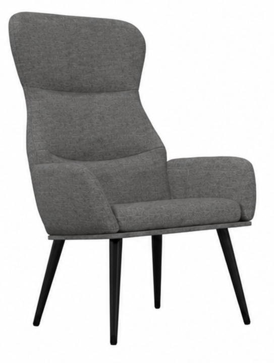 relaxační křeslo, odpočinkové, dřevo/kov/textil, 96x68x79 cm, nohy černé/světle šedá, KR20260055