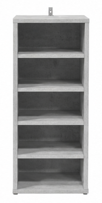 skříňka na boty, botník, 5 polic, dřevo, 72x36x32 cm, beton šedá, BB20260072