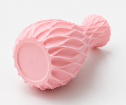 váza, styl moderní, plast, 14x7,6x7,6 cm, růžová, VD0260011