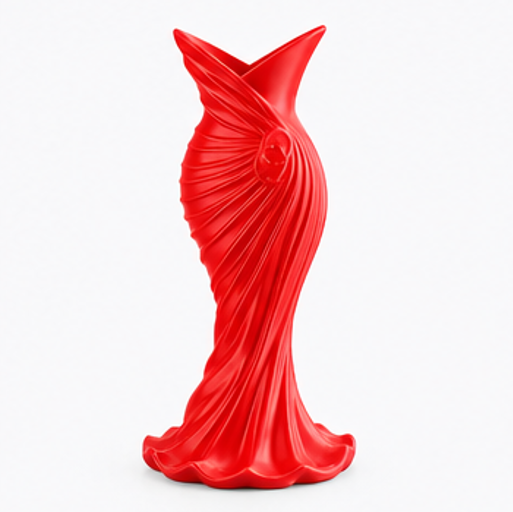 váza, styl půvab, plast, 12x4x4 cm, červená, VD0260021