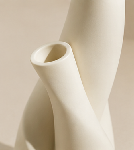 váza, styl Boho, plast, 14x6x6 cm, bílá, VD0260007