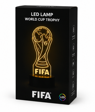 stolní LED světlo, dekorativní, noční, trofej FIFA MS 2026, 19x10x8 cm, plast, více barev, LS20260009