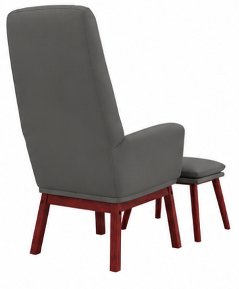 relaxační křeslo, s podnožkou, odpočinkové, masivní kaučukovník/kov/textil, 95x76x71 cm, nohy tmavé/světle šedá, KR20260084