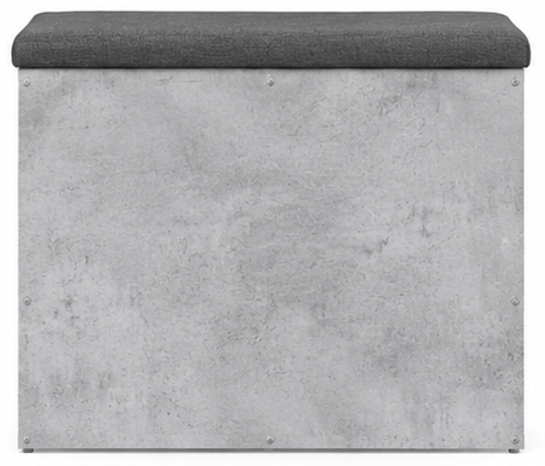 skříňka na boty, botník s polstrováním, lavice, sedací, police, dřevo/látka, 52x84x32 cm, beton šedá/šedá, BS20260022