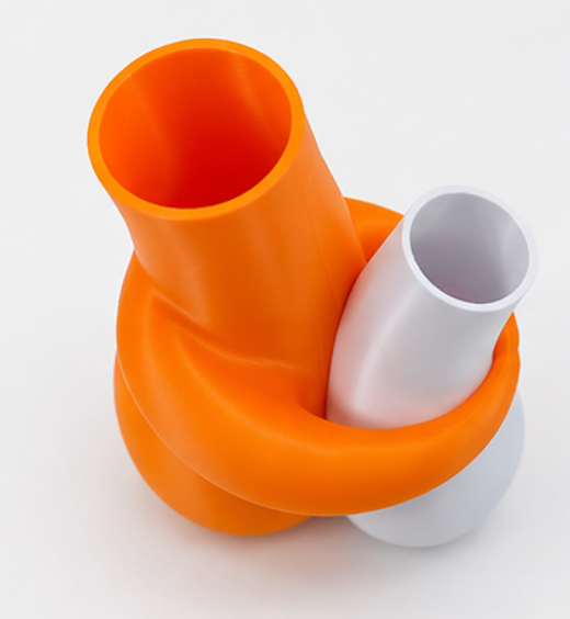 váza, sada 2 ks, styl klasický, plast, 12/15x5/6 cm, oranžová/bílá, VD0260017