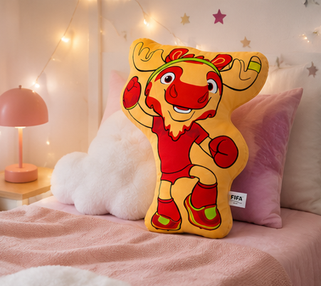 polštář, dekorativní, maskot MS 2026 Maple, 60x40 cm, polyester/látka, tématika MS 2026, PD20260004