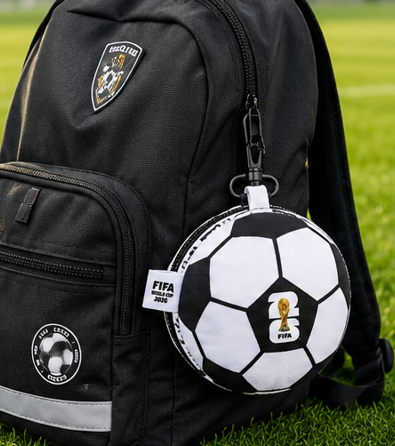 polštář, dekorativní, multifunkční, tvar míče, motiv WORLD CUP 2026, 16x16/29x16 cm, polyester/akryl/látka, tématika MS 2026, PD20260002