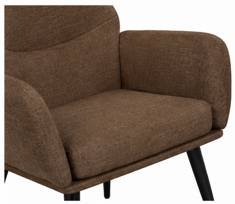 relaxační křeslo, odpočinkové, dřevo/kov/textil, 96x68x79 cm, nohy černé/taupe, KR20260062