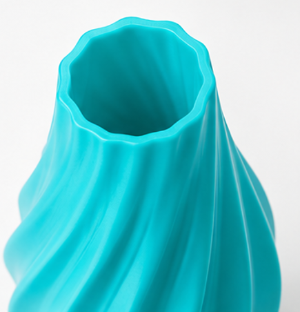 váza, styl moderní, plast, 16x9x9 cm, tyrkysová, VD0260013