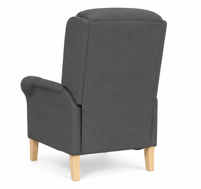 křeslo relaxační, odpočinkové, ušák, dřevo/textil, 101x95x75 cm, přírodní/tmavě šedá, KR20260035