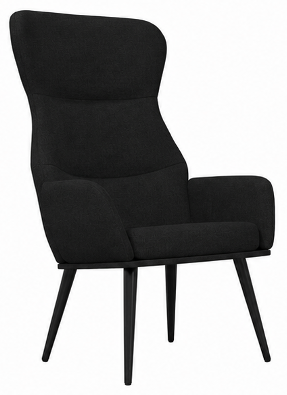 relaxační křeslo, odpočinkové, dřevo/kov/textil, 96x68x79 cm, nohy černé/černá, KR20260060