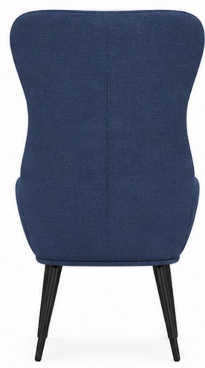 relaxační křeslo, odpočinkové, dřevo/kov/textil, 96x68x79 cm, nohy černé/modrá, KR20260058
