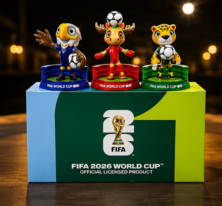 figurka, Maple, Zayu a Clutch, oficiální maskoti FIFA MS 2026, sada 3 ks, výška 6 cm, plast, originál barvy, SF20260005