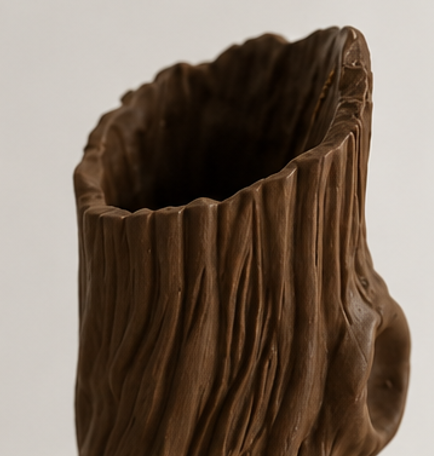 váza, tvar stromu, plast, 15x5,5 cm, hnědá, VD20260001