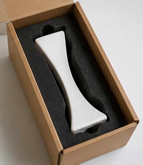 váza, hranatá, plast, 16x4x4 cm, bílá, VD0260004