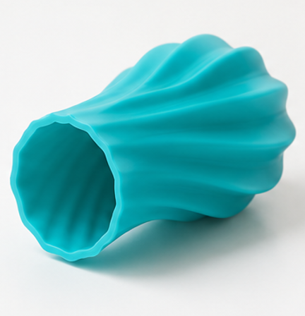 váza, styl moderní, plast, 16x9x9 cm, tyrkysová, VD0260013