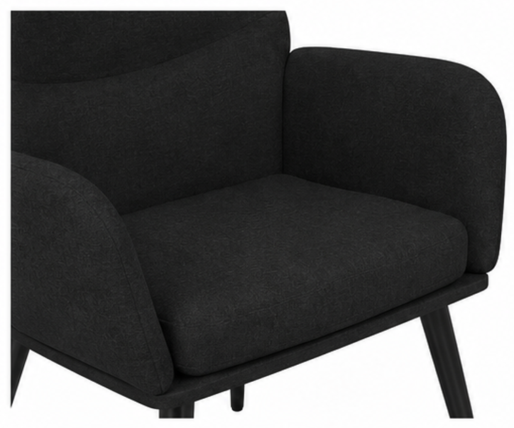 relaxační křeslo, odpočinkové, dřevo/kov/textil, 96x68x79 cm, nohy černé/černá, KR20260060