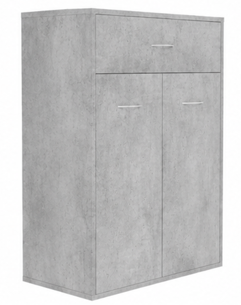 skříňka na boty, botník, 1 zásuvka, 2 dvířka, dřevo, 85x61x36 cm, beton šedá, BB20260063