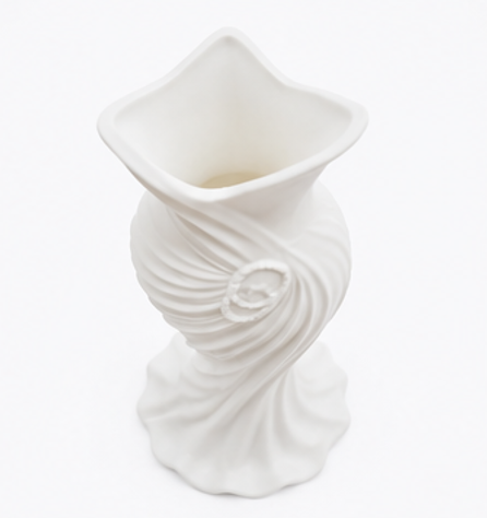 váza, styl půvab, plast, 12x4x4 cm, bílá, VD0260022