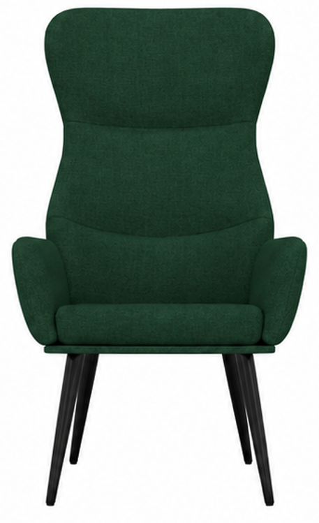 relaxační křeslo, odpočinkové, dřevo/kov/textil, 96x68x79 cm, nohy černé/tmavě zelená, KR20260059