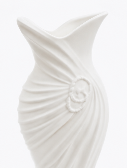 váza, styl půvab, plast, 12x4x4 cm, bílá, VD0260022