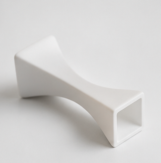 váza, hranatá, plast, 16x4x4 cm, bílá, VD0260004