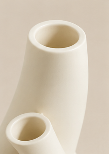 váza, styl Boho, plast, 14x6x6 cm, bílá, VD0260007