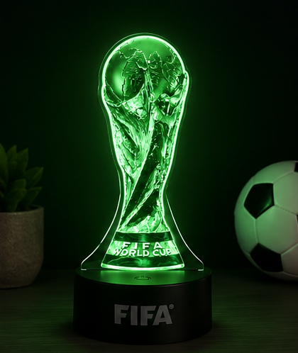 stolní LED světlo, dekorativní, noční, trofej FIFA MS 2026, 19x10x8 cm, plast, více barev, LS20260010