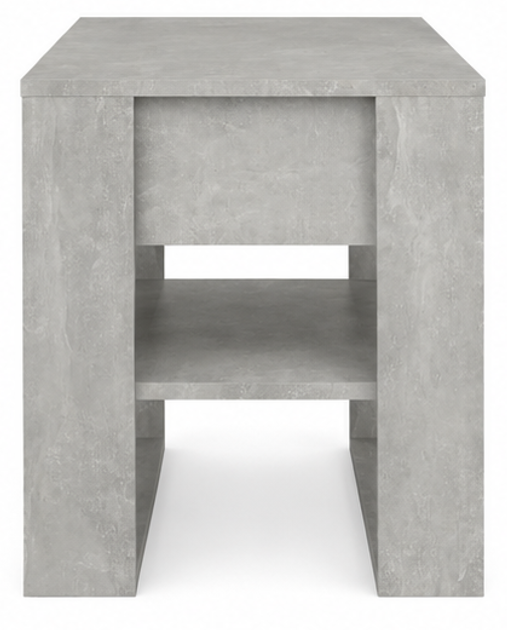 konfereční stolek, s odkládací policí, dřevo, 56x54x46 cm, betonová šedá, KS20260004