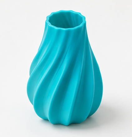 váza, styl moderní, plast, 16x9x9 cm, tyrkysová, VD0260013