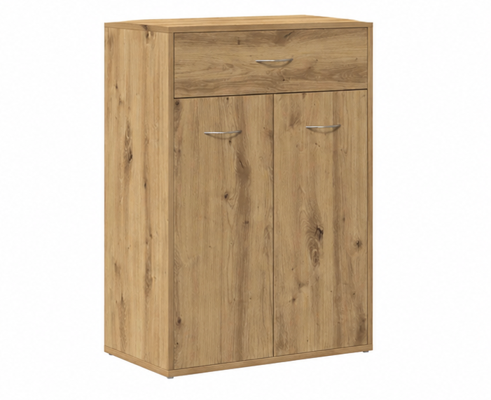 skříňka na boty, botník, 1 zásuvka, 2 dvířka, dřevo, 85x61x36 cm, dub artisan, BB20260067