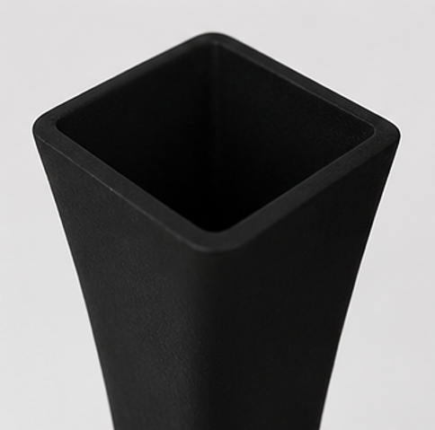 váza, hranatá, plast, 16x4x4 cm, černá, VD0260005