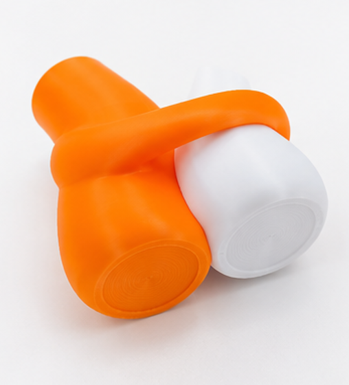 váza, sada 2 ks, styl klasický, plast, 12/15x5/6 cm, oranžová/bílá, VD0260017