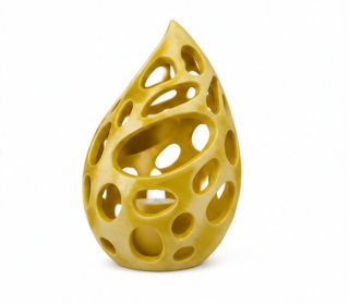 svícen, styl moderní, plast, 12x8x8 cm, žlutý, SD20260012