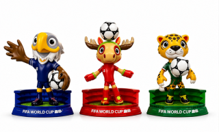 figurka, Maple, Zayu a Clutch, oficiální maskoti FIFA MS 2026, sada 3 ks, výška 6 cm, plast, originál barvy, SF20260005