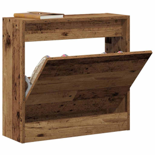 botník, výklopný, kompozitní dřevo, 57x60x21 cm, staré dřevo, BB20260034