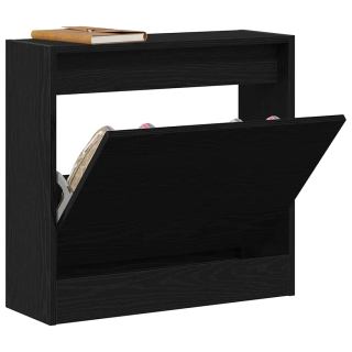 botník, výklopný, kompozitní dřevo, 57x60x21 cm, černý dub, BB20260034