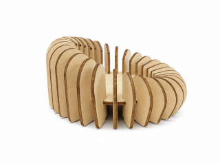 svícen, styl skandinávský, dřevo, 6x10x10 cm, přírodní, SD20260020